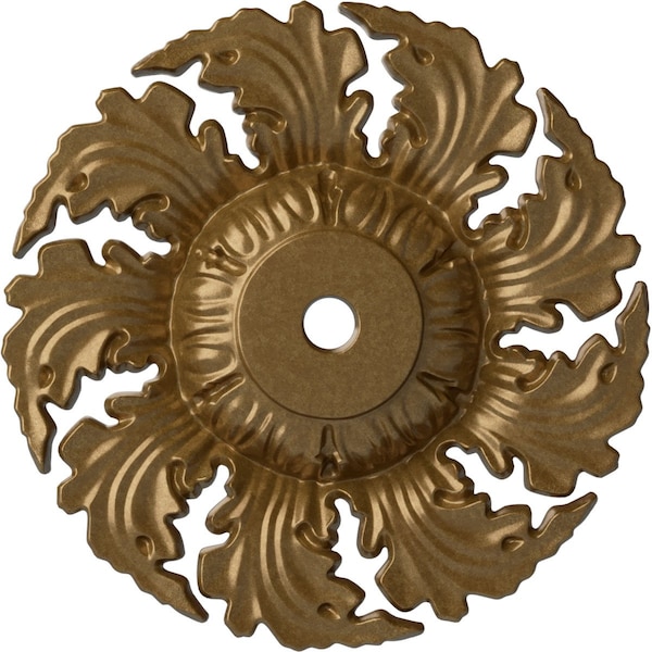 Ekena Millwork Needham Ceiling Medallion (Fits Canopies up to 4 1/4"), Hand-Painted Pale Gold, 14 5/8"OD x 2 1/4"P CM14NEPAS - main